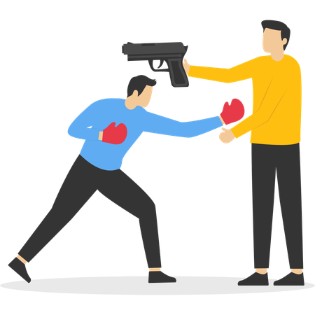 Empresário enfrenta conflito comercial  Ilustração