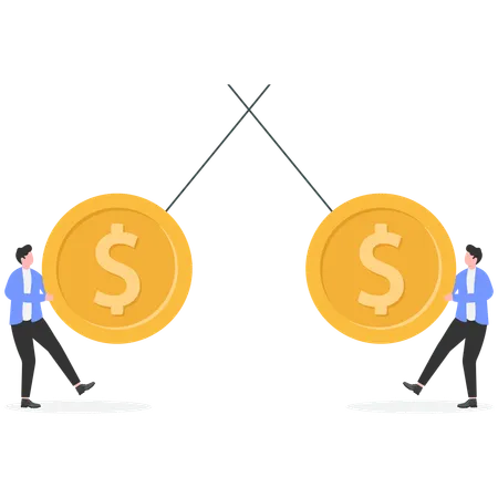 Empresário enfrenta conflito financeiro  Illustration