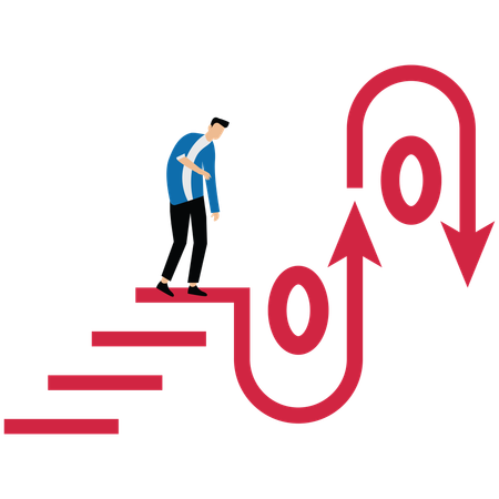 Empresário enfrentando crise de mercado  Ilustração