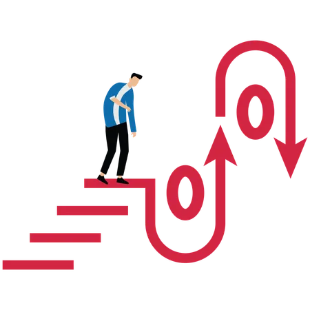 Empresário enfrentando crise de mercado  Ilustração