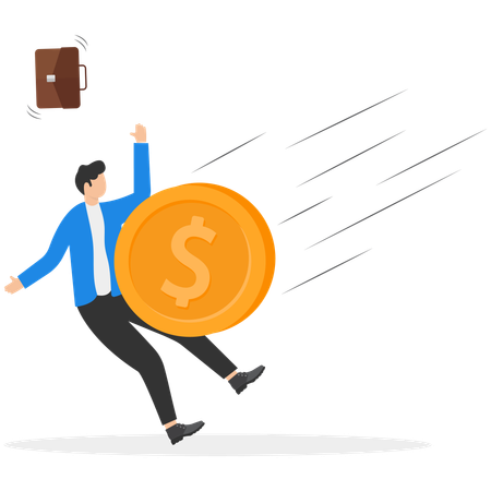 Empresário enfrenta crise econômica  Ilustração