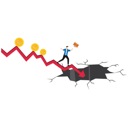 Empresário enfrenta crise empresarial  Ilustração