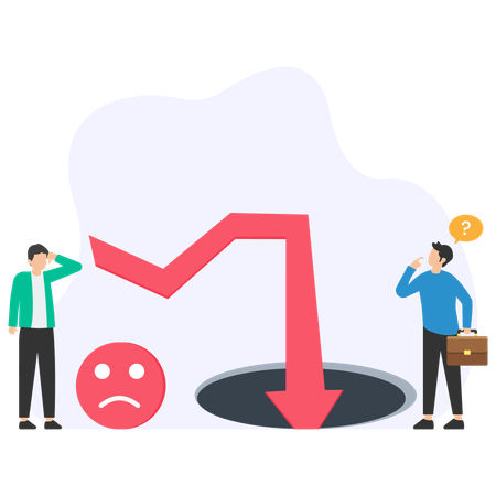 Empresário enfrenta crise empresarial  Ilustração