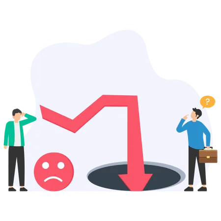 Empresário enfrenta crise empresarial  Ilustração