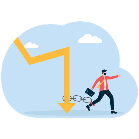 Empresário enfrenta crise empresarial  Ilustração