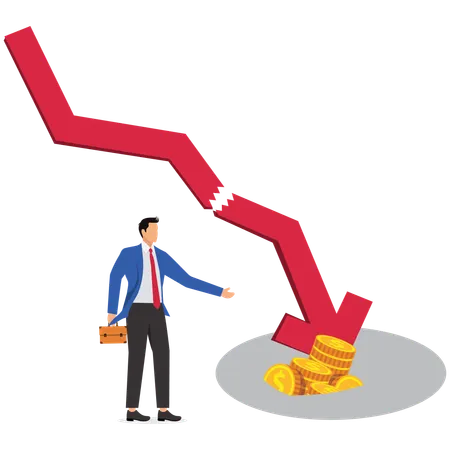 Empresário enfrentando crise financeira  Ilustração