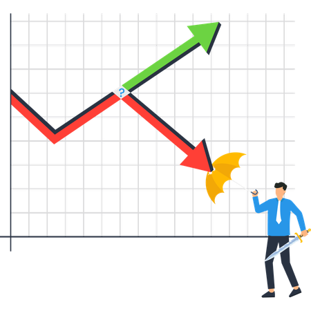 Empresario ante crisis financiera  Ilustración