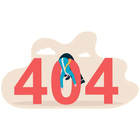 Empresário enfrenta erro 404  Ilustração
