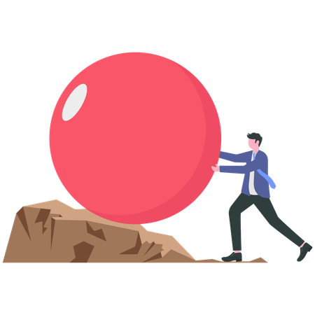 Empresário enfrentando problemas de negócios  Ilustração