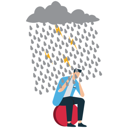 Empresário enfrentando problemas de negócios  Ilustração
