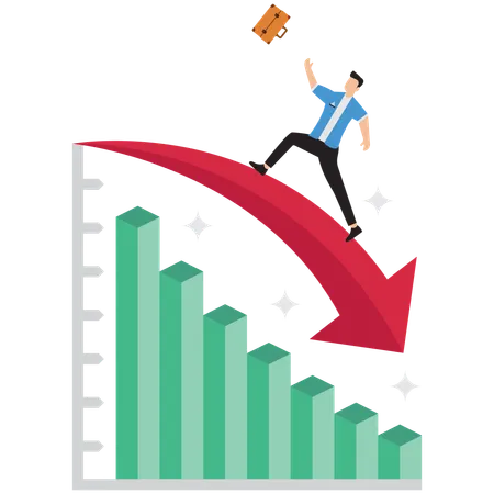 Empresário enfrenta queda da bolsa de valores  Ilustração