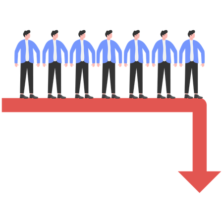 Empresário enfrenta queda do mercado  Illustration