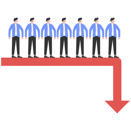 Empresário enfrenta queda do mercado  Illustration