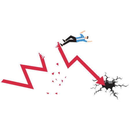 Empresário enfrenta queda nos negócios  Ilustração