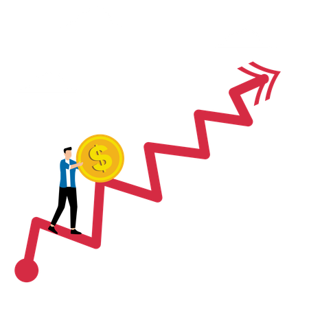 Empresário enfrenta recessão econômica  Ilustração