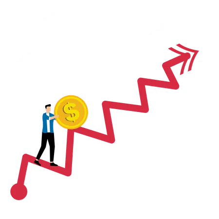 Empresário enfrenta recessão econômica  Ilustração