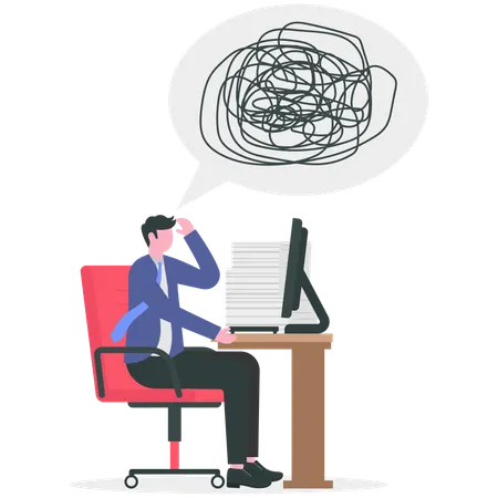 Empresário enfrenta sobrecarga de trabalho  Ilustração