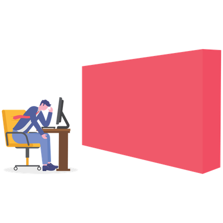 Empresário enfrenta impasse nos negócios  Ilustração