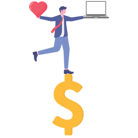 Empresário equilibra sua vida  Ilustração