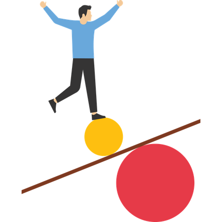 Empresário equilibrando trabalho  Ilustração