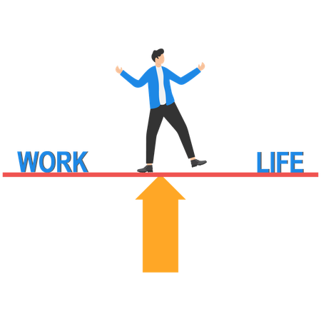 El empresario está equilibrando el trabajo y la vida  Ilustración