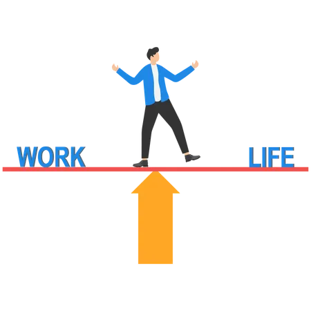 El empresario está equilibrando el trabajo y la vida  Ilustración