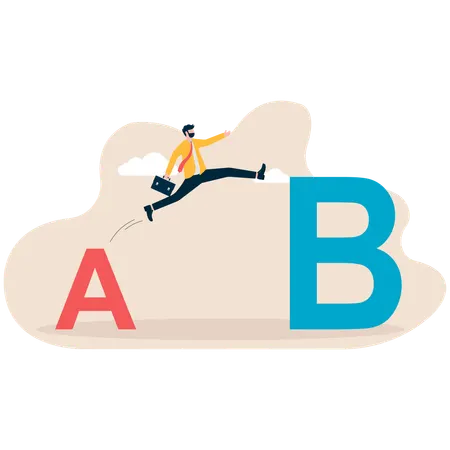 Empresário escolhe plano B em vez de plano A  Ilustração