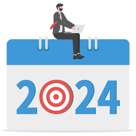 Empresário está agendando reuniões para o próximo ano de 2024  Ilustração