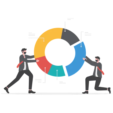 Empresário está analisando dados de mercado  Ilustração