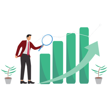 Empresários estão analisando marketing para encontrar ideias de planejamento de negócios  Ilustração