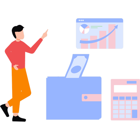 O empresário está calculando as finanças  Ilustração