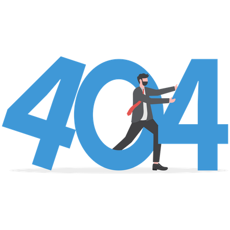 Empresário está encontrando erro 404  Ilustração