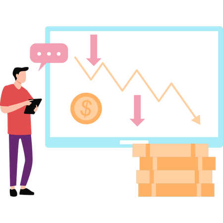 Empresário enfrenta crise financeira  Ilustração