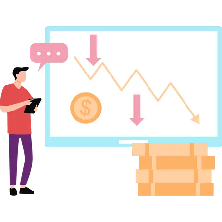 Empresário enfrenta crise financeira  Ilustração