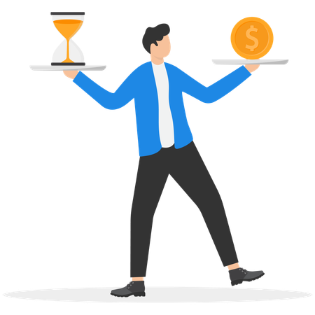 Empresário está equilibrando trabalho e vida  Ilustração