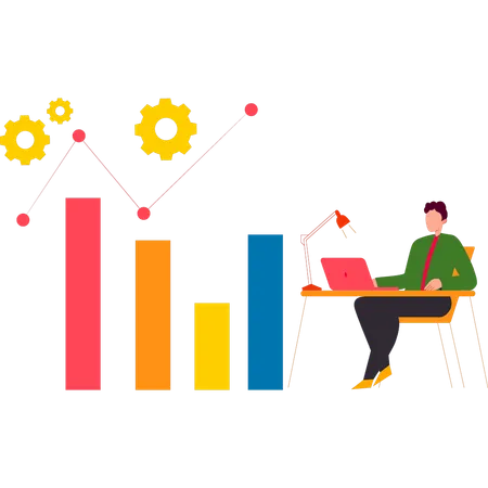 Empresário está fazendo monitoramento web  Ilustração