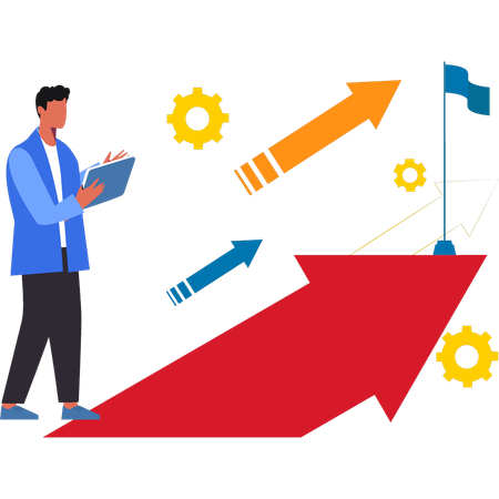 Empresário está fazendo monitoramento web  Ilustração