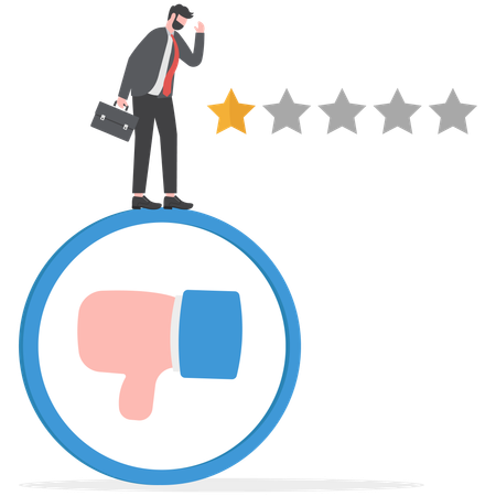 Empresário está recebendo feedback negativo  Ilustração