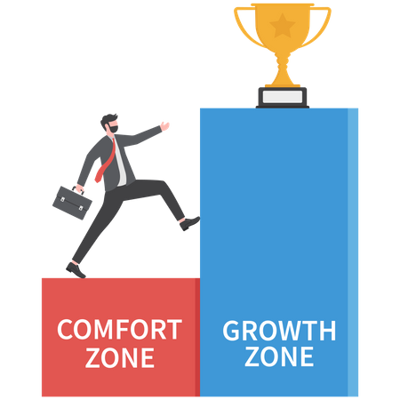 Empresário está saindo de sua zona de conforto  Ilustração