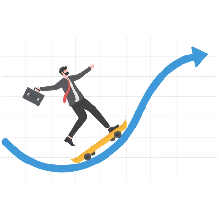 O empresário está se movendo em direção ao seu objetivo  Ilustração