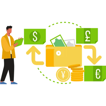 Empresário está transferindo dinheiro  Illustration