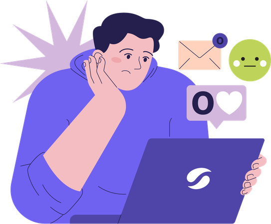 O empresário está visualizando e-mails  Ilustração