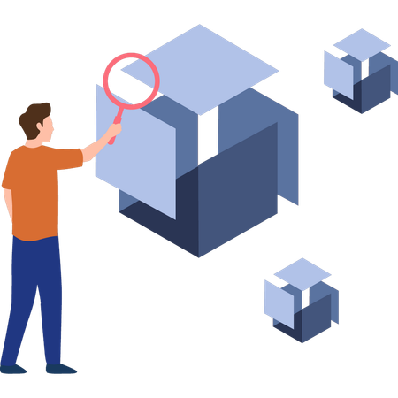 Empresário está visualizando forma abstrata de ideia  Ilustração