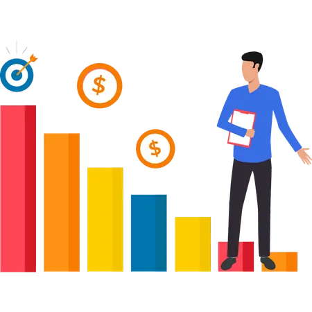 O empresário está visualizando o gráfico financeiro  Illustration