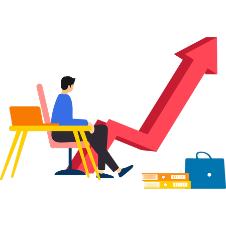 O empresário está visualizando o gráfico financeiro  Illustration