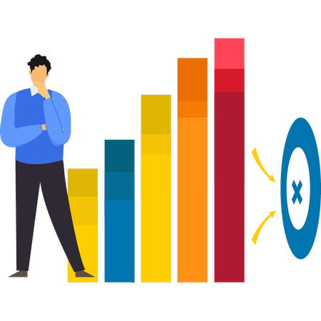 O empresário está visualizando o gráfico financeiro  Illustration