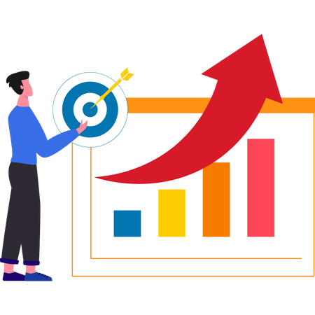 O empresário está visualizando o gráfico financeiro  Illustration