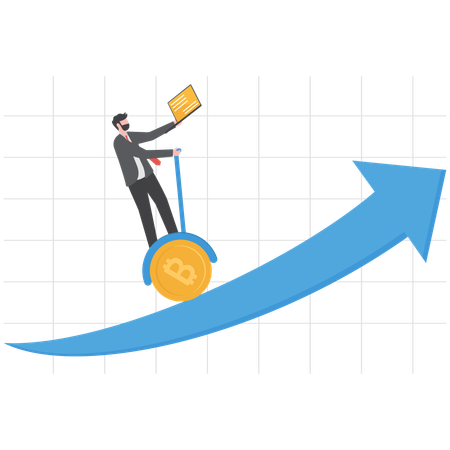 Empresário está alcançando crescimento financeiro nos negócios  Ilustração