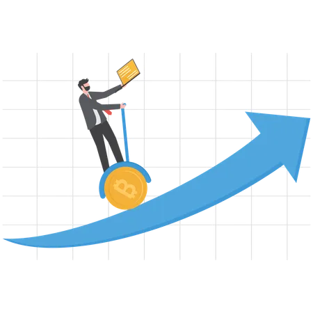 Empresário está alcançando crescimento financeiro nos negócios  Ilustração