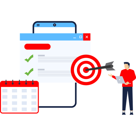 Empresário define metas de negócios  Ilustração